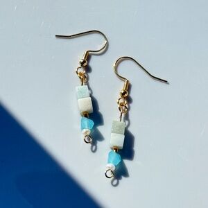 Elegant Gold and Blue Earrings